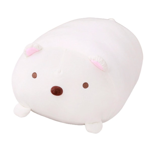 Täytetyt lelut joustavat monikäyttöiset PP-puuvillasta halattava pehmo kissan tyynypehmo sohvan koristeluun (30 cm, valkoinen)