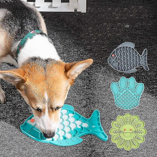 2 st hundslickmatta, slow feeder slickmatta, långsam utfodring och distraktion av hundar, interaktiv slickmatta blomma formad långsam matskål