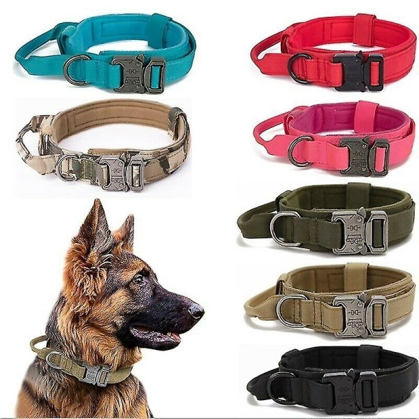 Universal Tactical-koiran kaulapanta Military-nylon Heavy Duty For Dogs Training (XL, punainen)