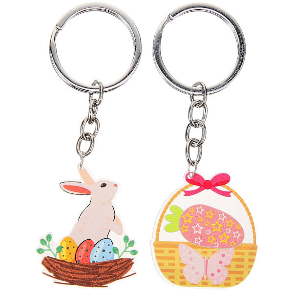 Pack Rabbit Nyckelring Nyckel Dekoration Ryggsäck Nyckelhänge Påsk Djur Nyckelring Dekoration (9.50X3.00X0.30CM, som visas på bilden)