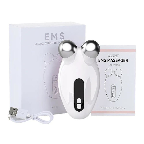 Ems ansiktsmassager rulle mikroström ansiktslyftningsmaskin（Vit）