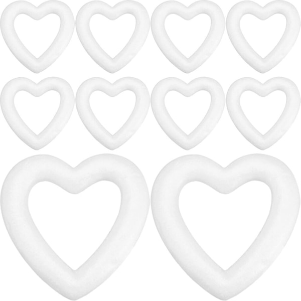 10 pieces of foam garland heart-shaped foam garland heart-shaped foam garland foam garland DIY supplies (11X11X2.2CM, white)