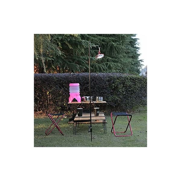 Fällbar lamphållare - Bärbar, aluminiumlegering, camping (röd)