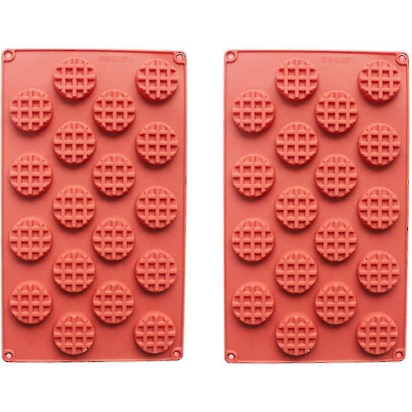 18-håls 20-håls silikon mini rektangel och rund våffelform, våffelkakform, chokladform, godisform, silikonbakform 2 st/set - -