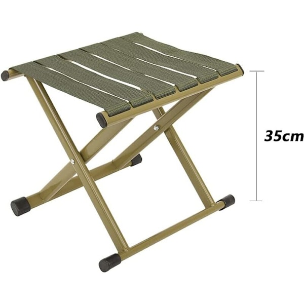 Campingpall, Fällbar Pall, Kolstålmaterial, Bärbar Fällbar Pall, Robust, Bekväm, För Camping (Grön, 29cm x 26.5cm x 26cm, 1st)