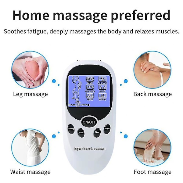 Tens-maskin Enhet Elektrisk Massager Puls Muskel Stimulator Ryggsmärta Lindring Terapi Med Elektrodkuddar