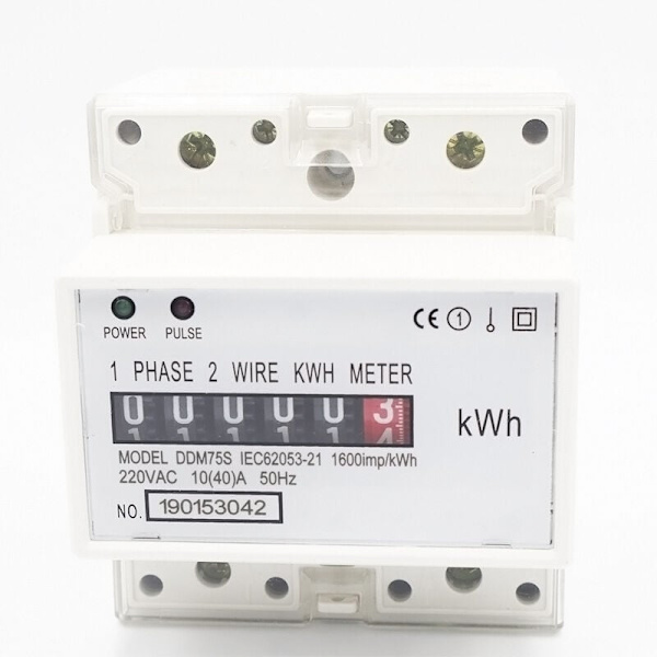4P enfas elektrisk mätare skena bord DDM75S, 10(40)A