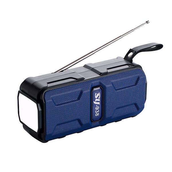 Bluetooth Audio Utomhus Ficklampa Bluetooth 5.1 Radio Multifunktionskort Högtalare FM Radio Bärbar Högtalare (Blå)