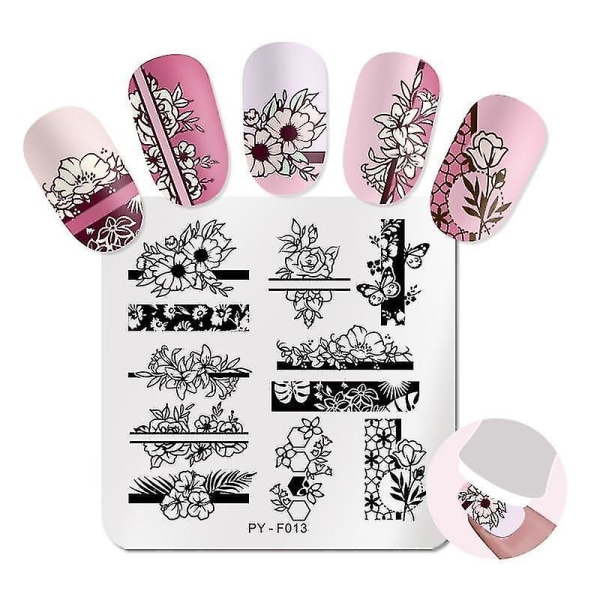 29 Marmor Blomster Blad Geometrisk Design Negle Stempel Plader Stencil