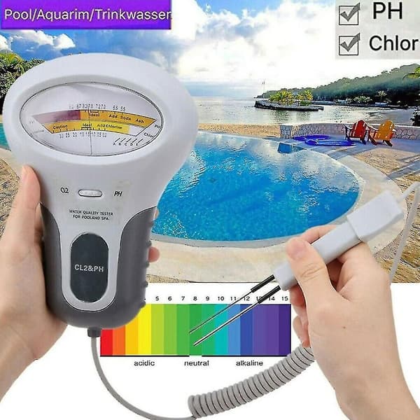 Digital Ph-vattenprovare Pool Klor Tester Vattenkvalitetsanalys (inget batteri)