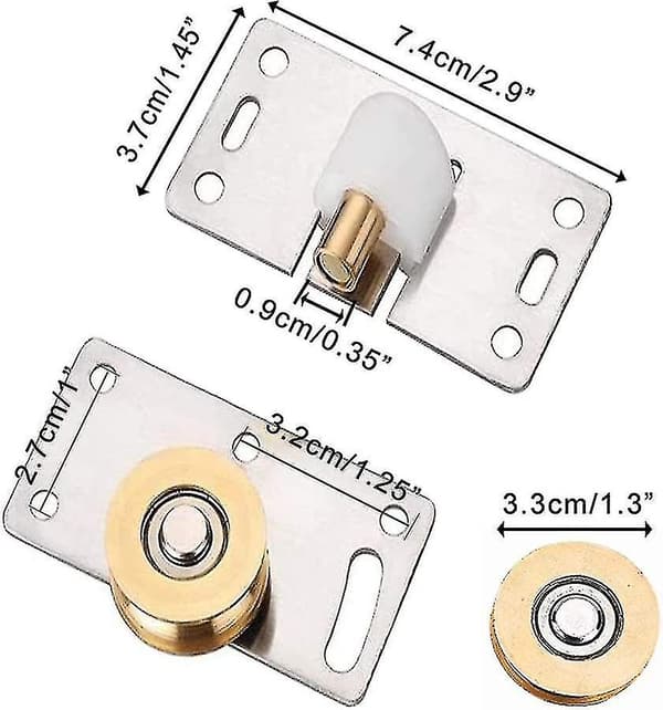 Skjutdörrrullar, 4 set skjutdörrrullar, garderobsdörrrullar