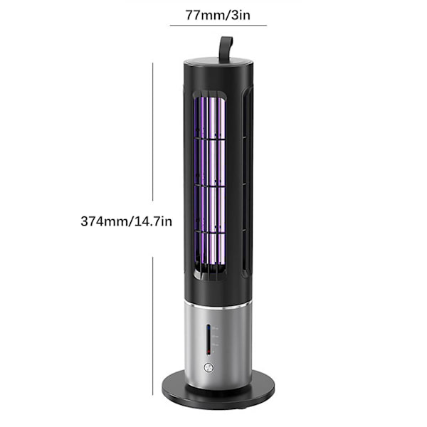 USB-laddningsbar LED-mygglampa Myggfälla Repellent USB Elektrisk För Toalett Kök Kontor Hem Mygglampa Ljus FAN0809（Svart）