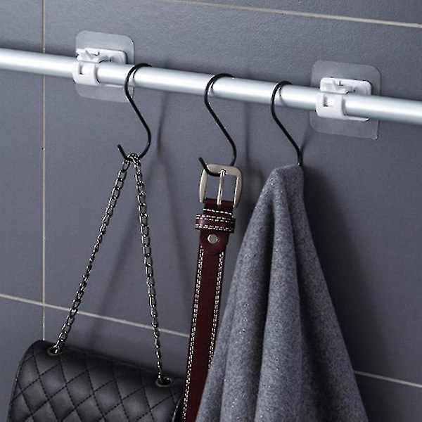 4-pack självhäftande justerbara gardinstångshållare klämmor stångfäste