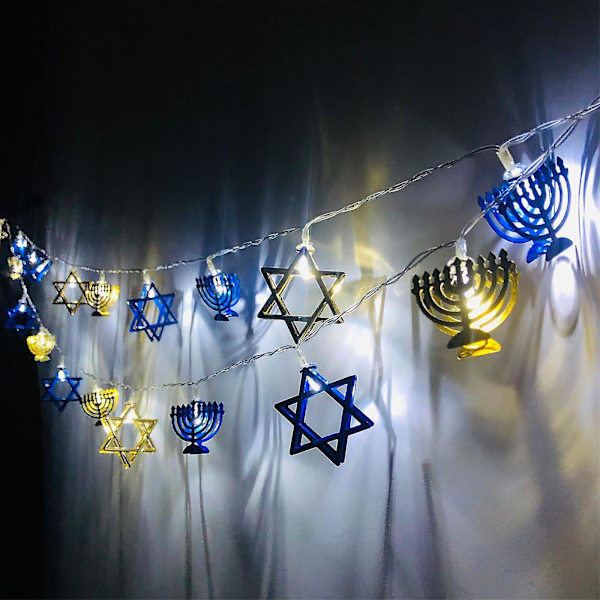 Hanukkah LED-lysdekorasjon, Davidsstjerne innendørs lysslynge