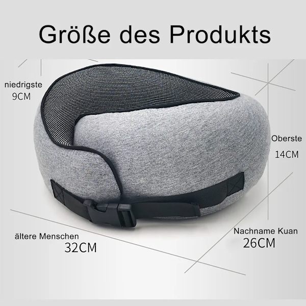 Nackkuddeset, Resenackkudde, Hakstöd Kudde, Justerbar Surround Kudde för Sömn, Ljusgul Ljusgrå