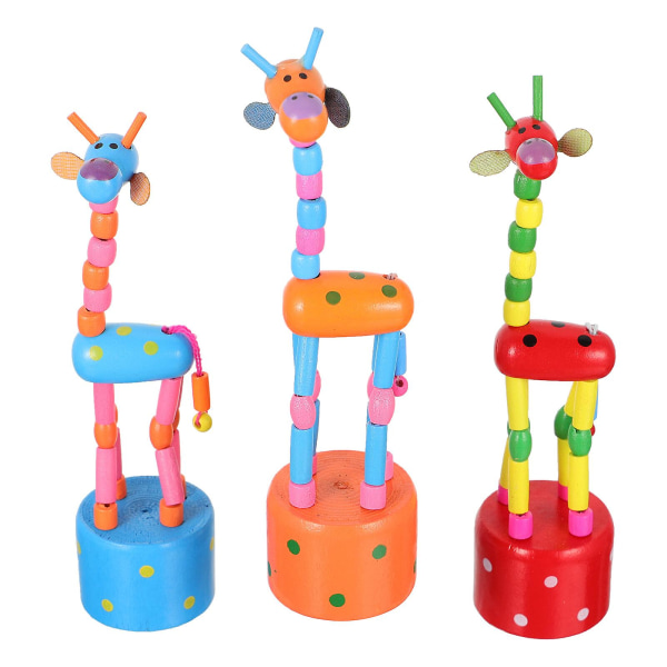 2 pakke girafformede farverigt legetøj pædagogisk sødt børnelegetøj (tilfældige farver) (17X4,2 cm, tilfældige farver)