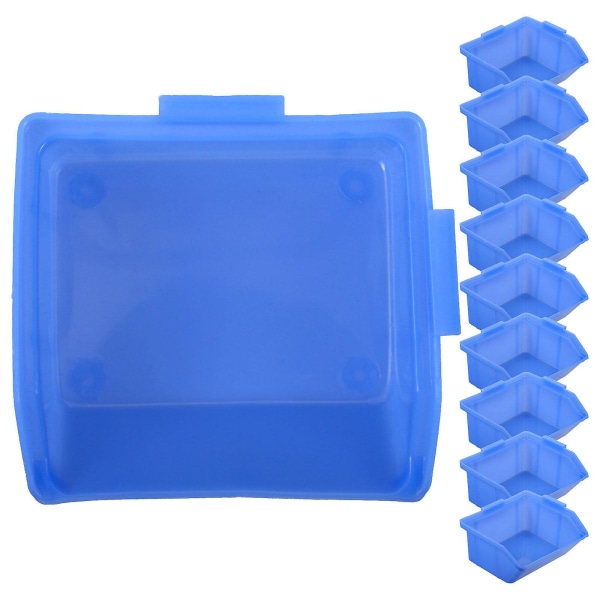10 stk/pak plastikboks opbevaringsboks komponentboks opbevaringsboks opbevaringsboks (10x9x5cm, blå)