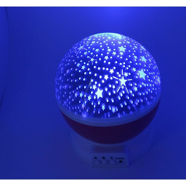 Stjernehimmel-projektor baby nattlys LED 360 roterende projeksjonslampe romantisk LED
