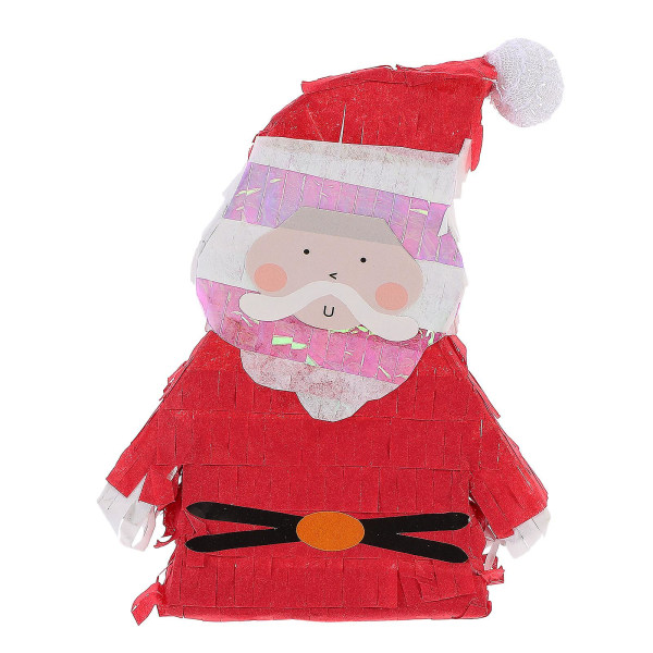 Joulujuhlien sokeritäytetty lelu Pinata Smash Toy lasten ulkolelu (15,5X12,5X3CM, punainen)