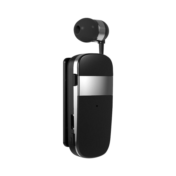 Bluetooth hörlurar med infällbar krage Clip Typ Öronproppar, Single Ear Car Bluetooth High-definition Call Intelligent Noise Reduction（Svart）