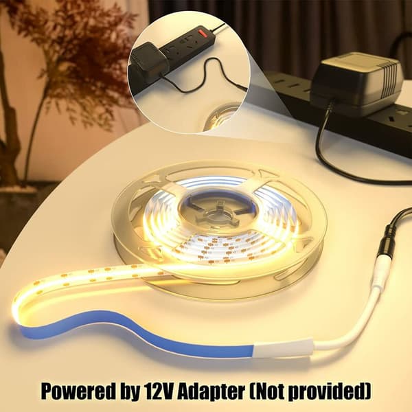 COB LED-remsa, 12V varmvit LED-remsa, 5M