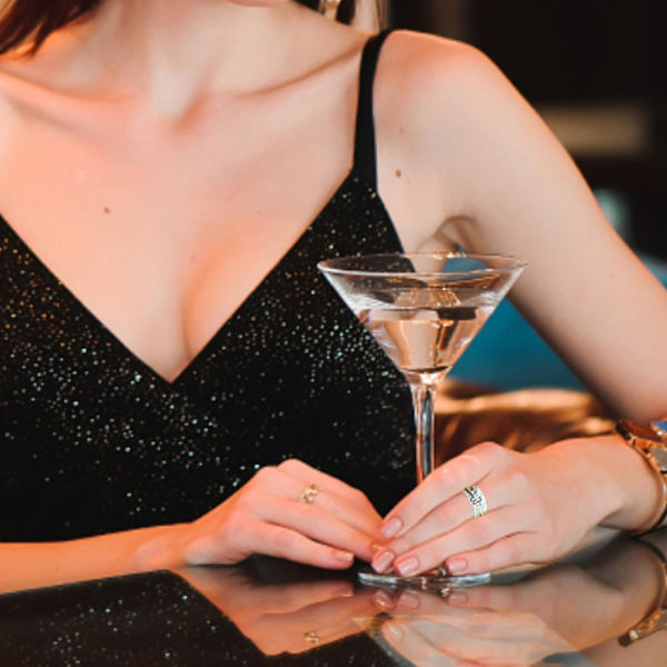 Justerbar fjärilsring med strass för kvinnor i silver, slät och bekväm bröllopsring (11, silver)