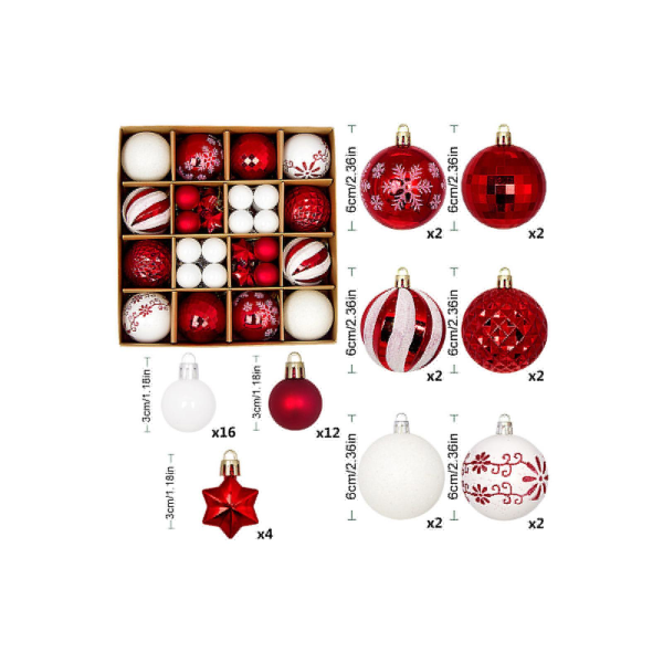Julgranskulor Ornament Bollar Shatterproof För Julgran Semester Bröllop