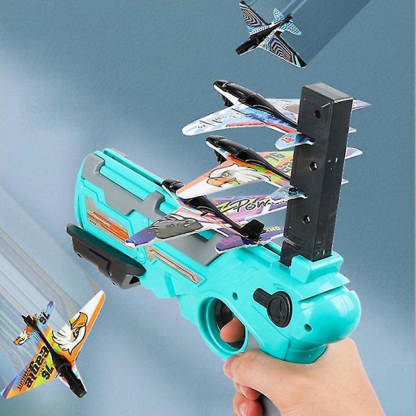 Airplane Launcher Bubble Catapult Fly Legetøj Ejection Foam Airplane Game (kun 10 stk. fly)
