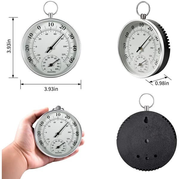 Utomhustermometer - 10 cm trådlös väggtermometer och hygrometer