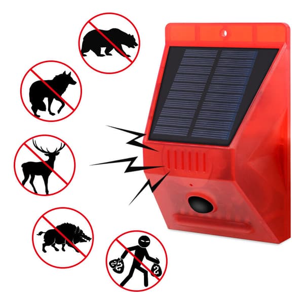 Solcellslarm, solstrobeljus med rörelsesensor, nödlarm