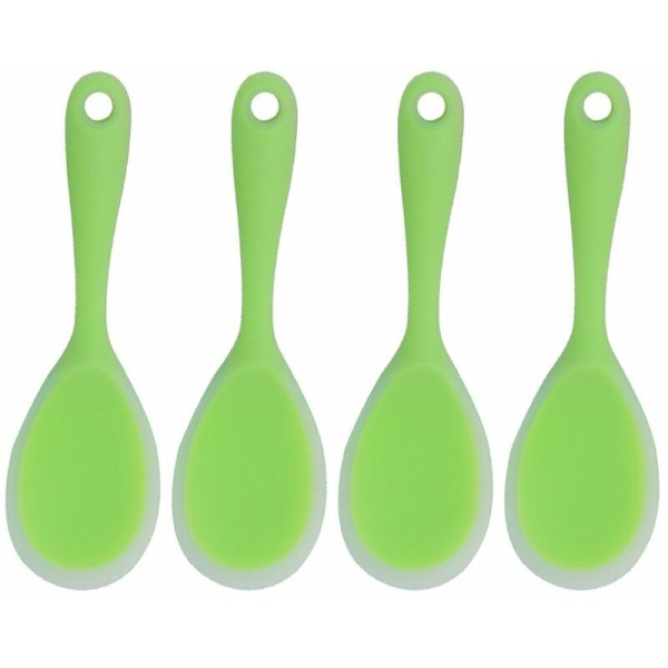 Silikonsked för ris - Non-Stick, Stark stålkärna, Perfekt för ris/mos, Livsmedelskvalitet, BPA-fri och diskmaskinssäker (Ljusgrön,)