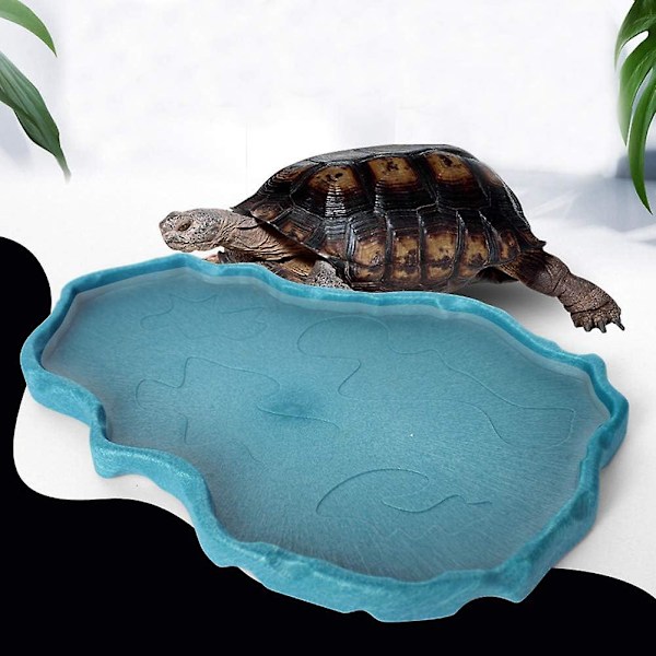 Reptilfôrer Pet Akvarium Ornament Terrarium Feeder Resin Holdbar Reptil Stein Mat og Vannbolle for Skilpadde Firfisle Kameleon Leguan