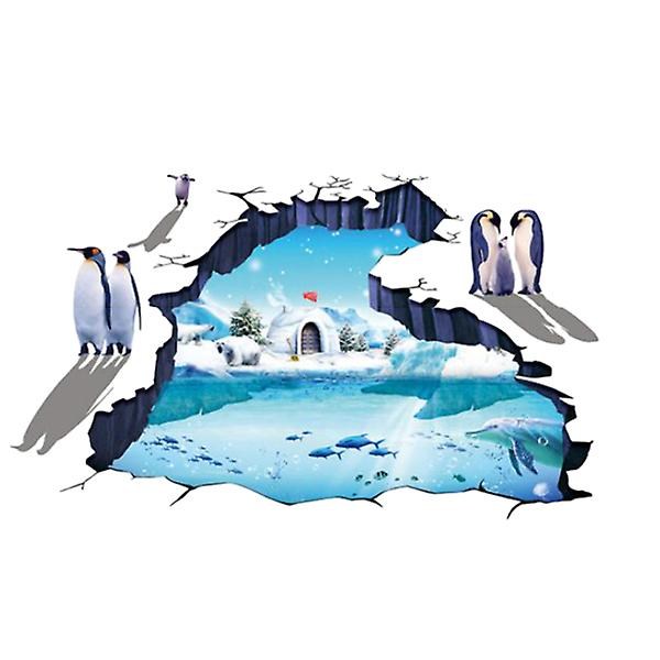 1 st självhäftande kakeldekaler vattentät imitation glaciär 3d kreativa dekaler golv balkong kök
