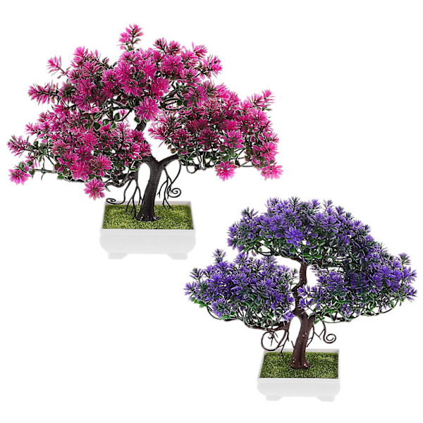 2 stk. Kunstig Bonsai Træ Falsk Plante Pot Kunstig Plante Bonsai Hjem Indretning Desktop Bonsai (28.00X26.00X16.00CM, flere farver)