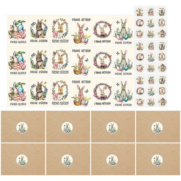 1 sæt påsketemakort dekoration påske lykønskningskort velsignelseskort med kuvertklistermærke (17.50X12.50X0.10CM, som vist på billedet)