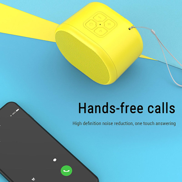 Mini bärbar Bluetooth-högtalare, brusreducering i hög definition, hållbarhet, flera färger (Bluetooth/TF/AUX/USB)（Gul）