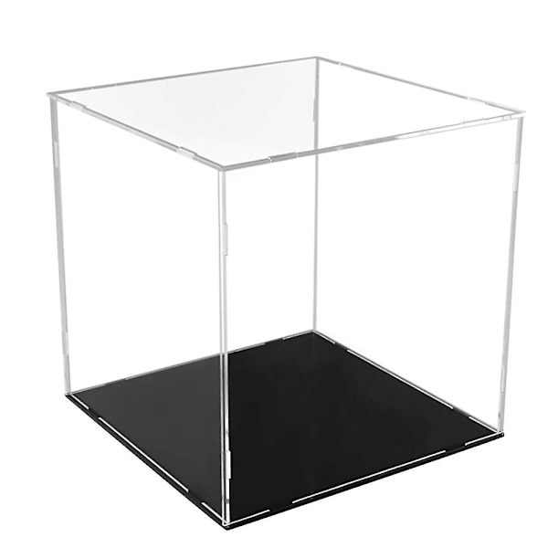 Gjennomsiktig fotballboks akryl basketballstativ statue display skap (20X20cm, flerfarget)