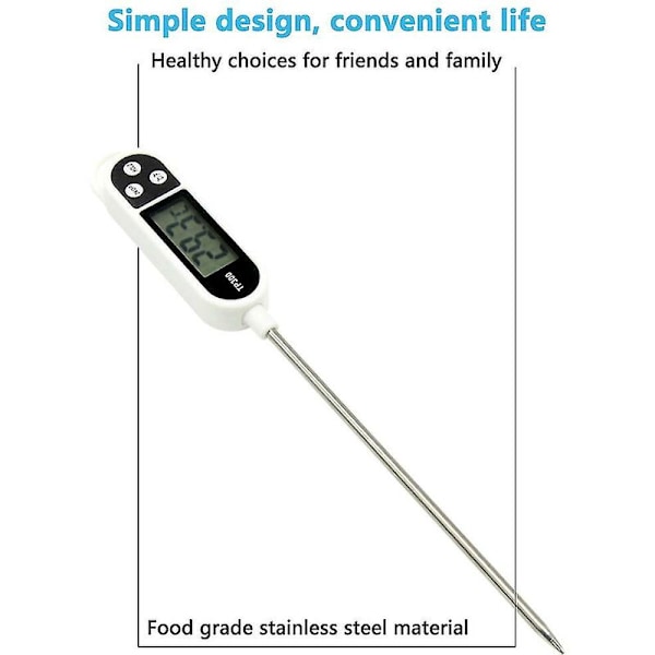 Digital kötttermometer med omedelbar avläsning, lång sond
