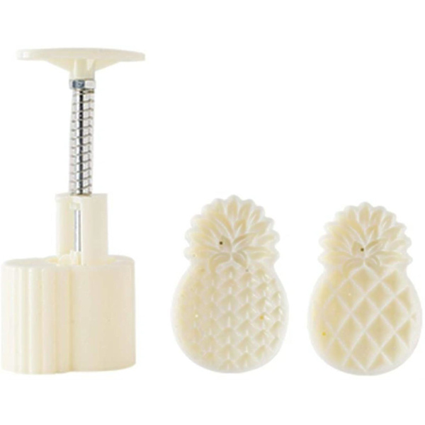Plastik månekageform, kageudstikker med ananas lotusstempel, håndpresset chokolade månekageform DIY bageværktøj