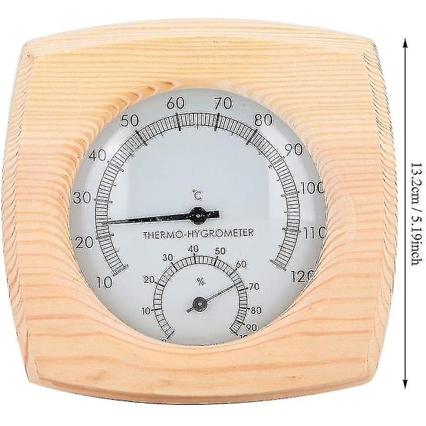 Träsbastutermometer Hygrometer Termometer Hygrometer Basturum Gran Dial Hygrometer Termometer