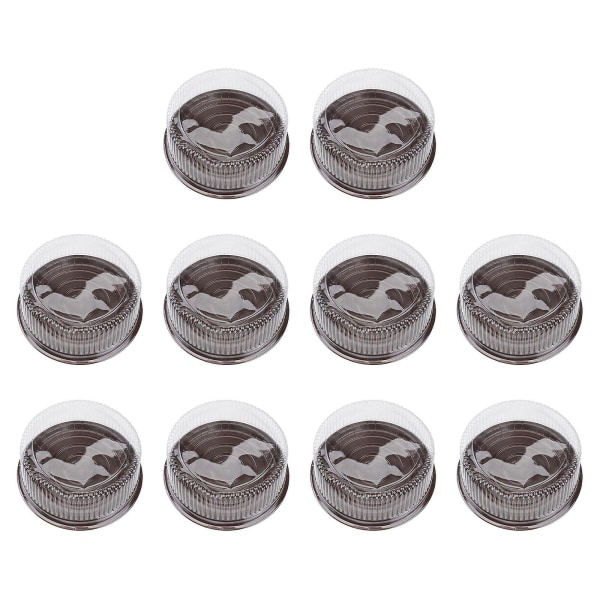 10 st Plast 8-tums tårtlåda Transparent engångsbakelse för engångsbakelse Klar för Puff Mooncakes (24X24X8cm, som visas på bilden)