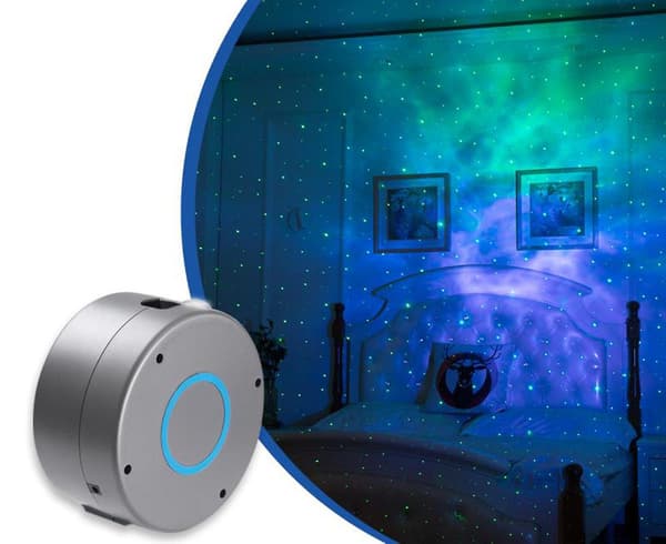 Galaxy stjärnhimmelprojektor roterande (grå)