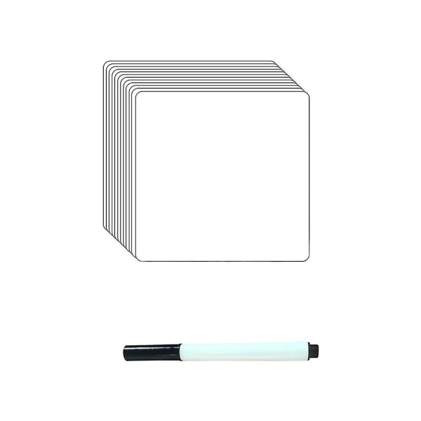 12 STK Whiteboard-klistermærker gør-det-selv-aftagelige etiketter med tørresletningsnoter (10X10 cm, hvid)