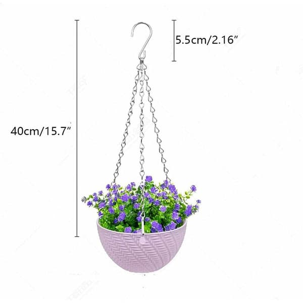 6-pack 39 cm kraftiga galvaniserade stålkedjor för blomkorgar - silver