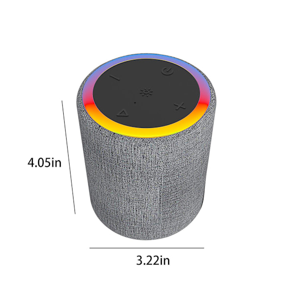 Rund 5.1 Trådlös Bluetooth-högtalare Bas Med Färgade Ljus, Blixt, Färgglada Utomhus Pluggbara Couplets FM Med Snöre（Grå）