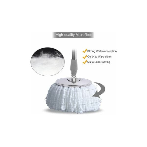 3-pack mikrofibermopphuvud, mopphuvud, runt utbytesmopphuvud 360° vridbart mopphuvud för 360° vridbart mopp (16 cm diameter)