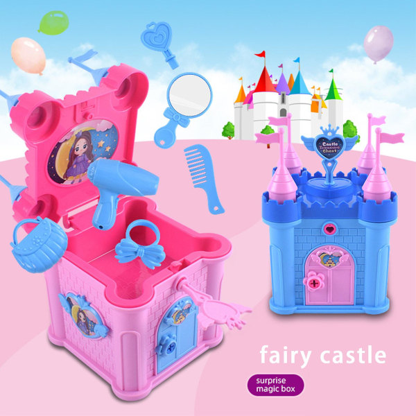 Kids Castle Building Block Set, Pink Princess Castle Pusselleksak för kreativ tid för föräldrar och barn, ABS-material (rosa)