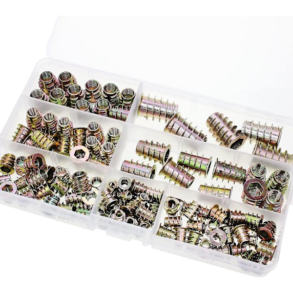 120-pack sexkantsmuttrar i zinklegering M4 M5 M6 M8 M10 med gänginsatser