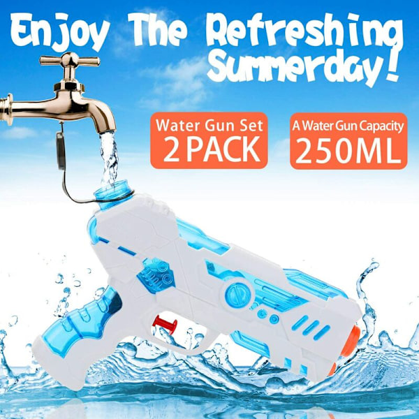 Vattenpistol Mini-2 Pack 250ML Vattenspruta för Utomhus Sommarfester, Utomhuspool, Strand, Barn och Vuxna Vattenpistol, Liten Vattenpistol