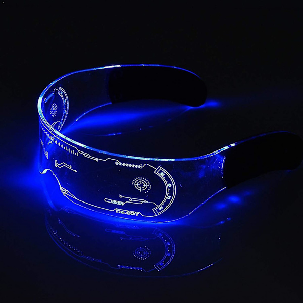 Halloween LED-lysande glasögon - Neon-skyddsglasögon - Cyberpunk LED-visirglasögon